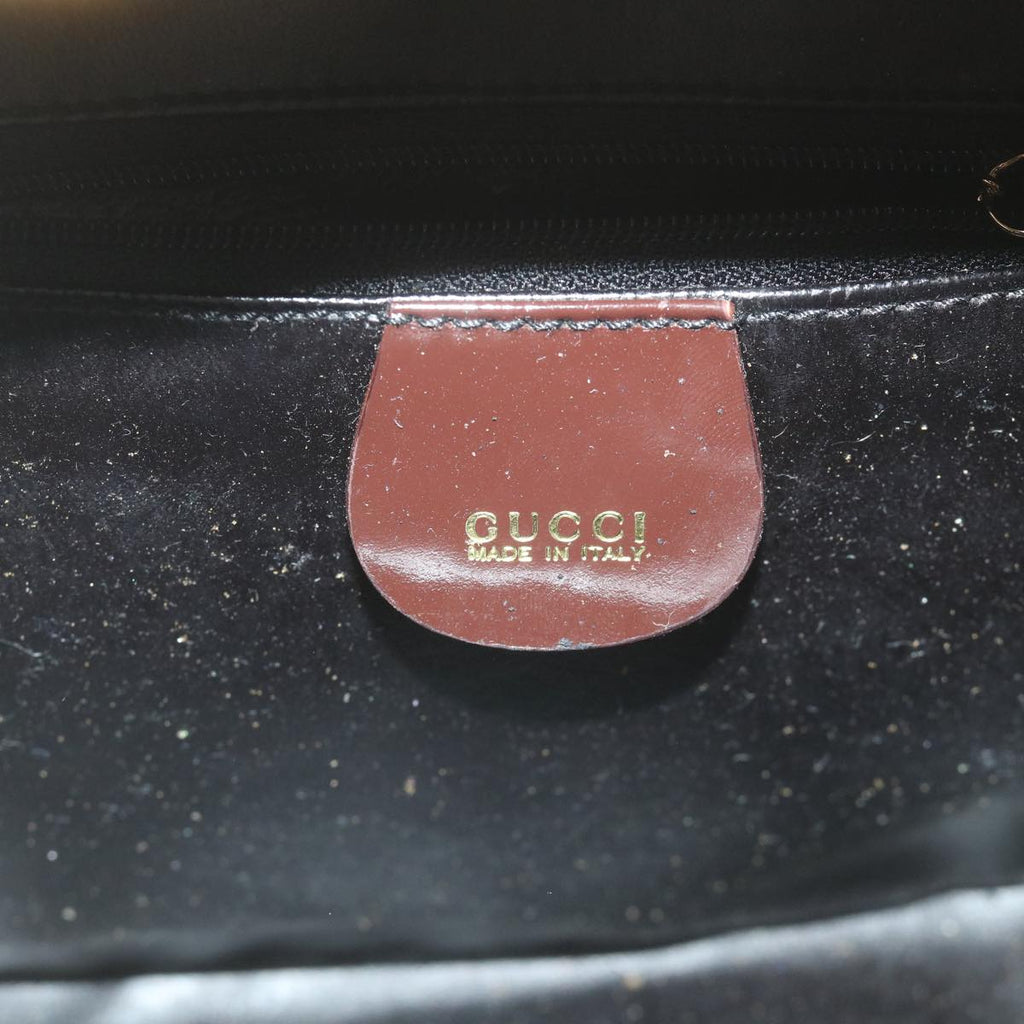 GUCCI Hand Bag Enamel 2way Brown 001 270 0323 59717
