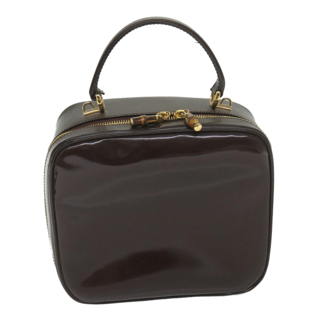 GUCCI Hand Bag Enamel 2way Brown 001 270 0323 59717