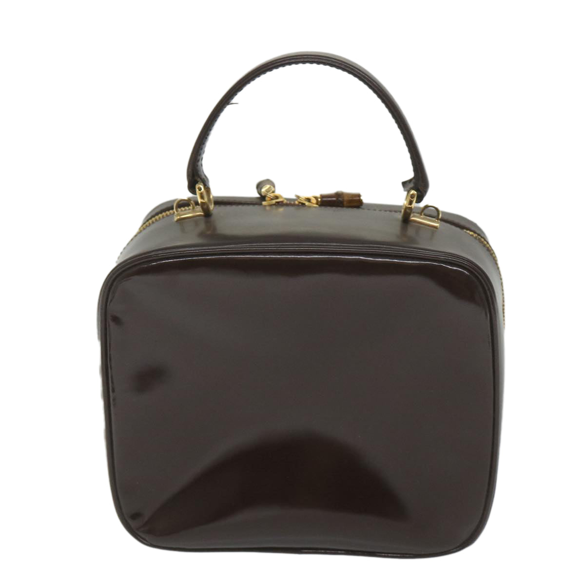 GUCCI Hand Bag Enamel 2way Brown 001 270 0323 59717