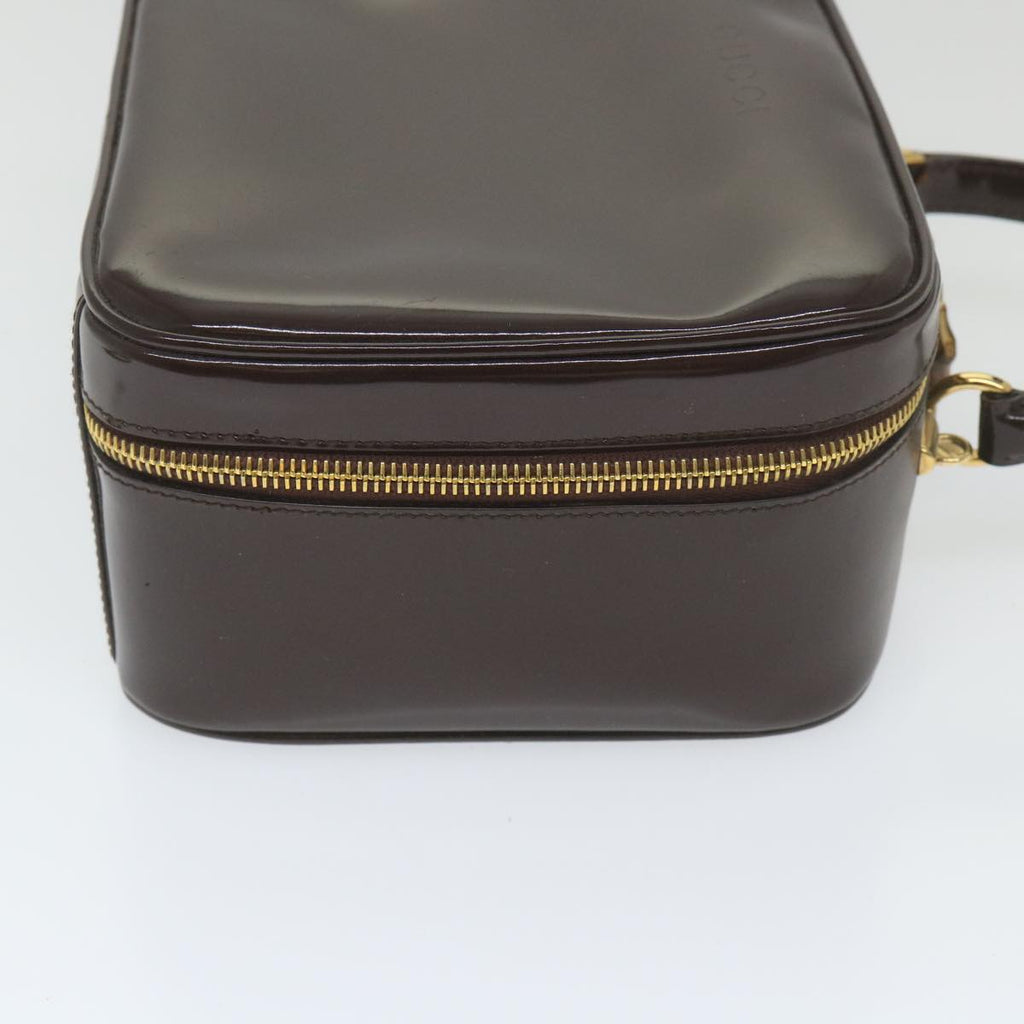 GUCCI Hand Bag Enamel 2way Brown 001 270 0323 59717