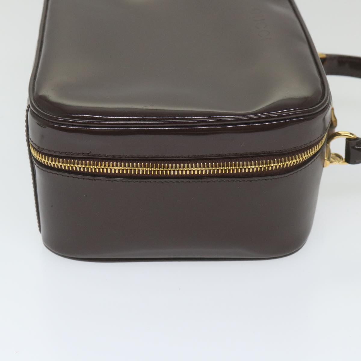 GUCCI Hand Bag Enamel 2way Brown 001 270 0323 59717