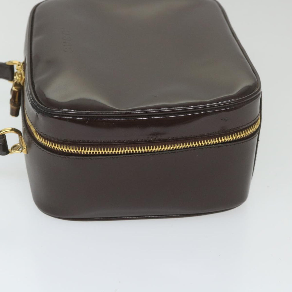 GUCCI Hand Bag Enamel 2way Brown 001 270 0323 59717