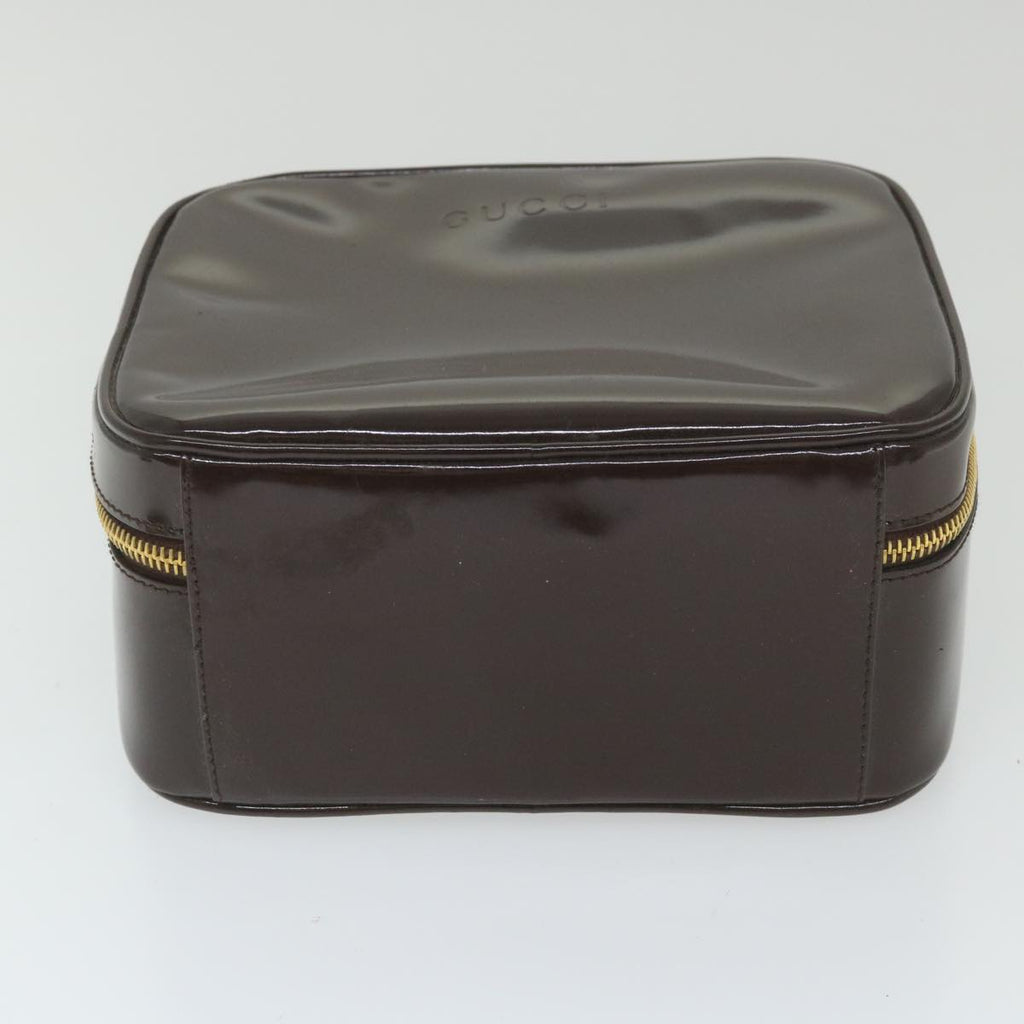 GUCCI Hand Bag Enamel 2way Brown 001 270 0323 59717