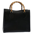 GUCCI Bamboo Hand Bag Leather Black 002 0260 200110 59718