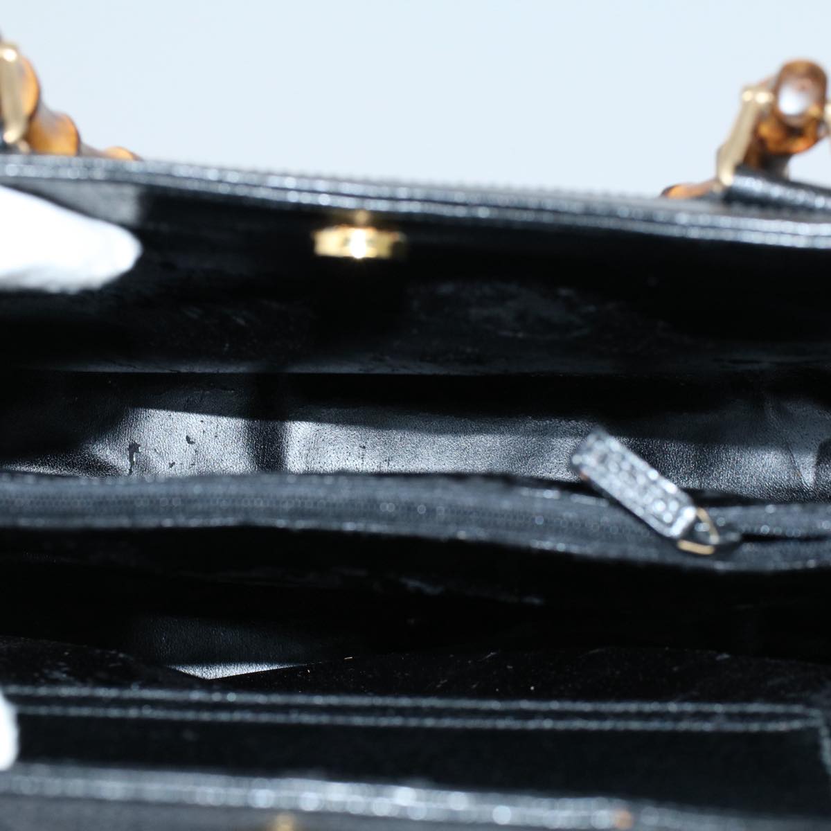 GUCCI Bamboo Hand Bag Leather Black 002 0260 200110 59718