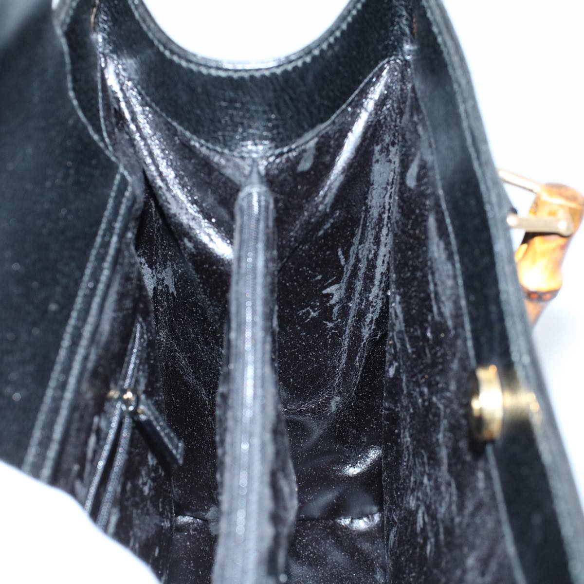 GUCCI Bamboo Hand Bag Leather Black 002 0260 200110 59718