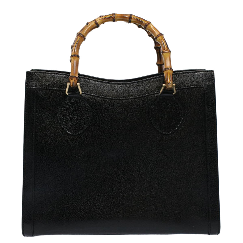 GUCCI Bamboo Hand Bag Leather Black 002 0260 200110 59718