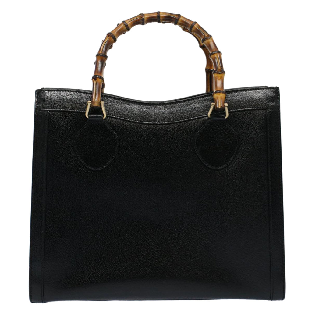 GUCCI Bamboo Hand Bag Leather Black 002 0260 200110 59718