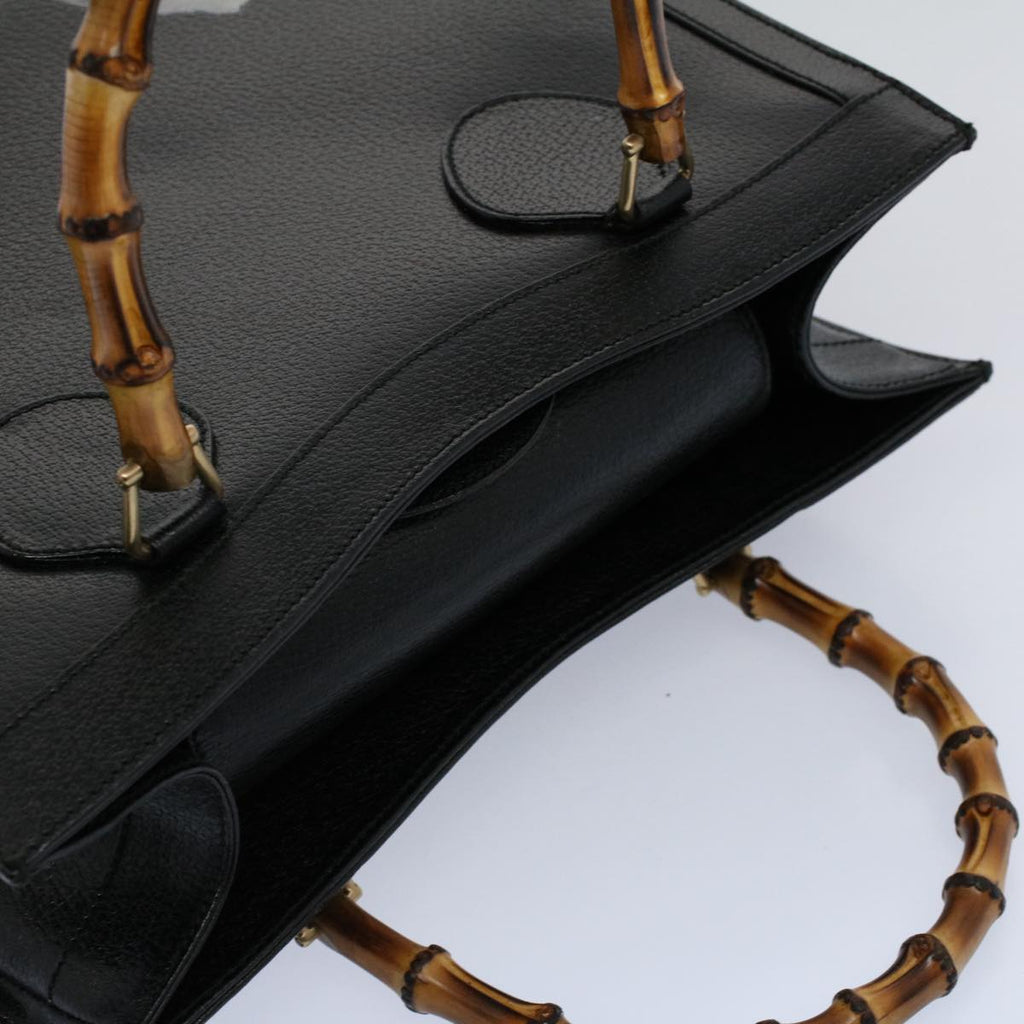 GUCCI Bamboo Hand Bag Leather Black 002 0260 200110 59718