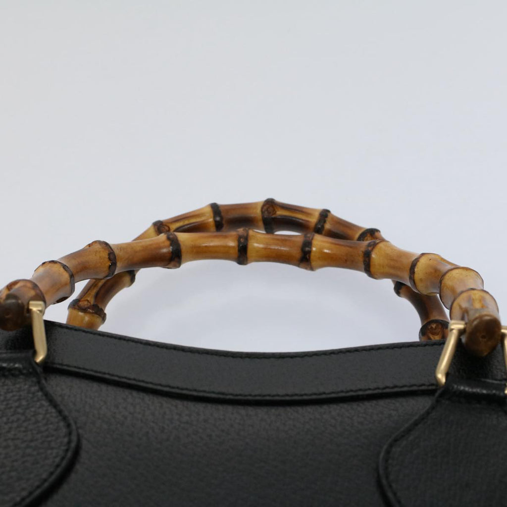 GUCCI Bamboo Hand Bag Leather Black 002 0260 200110 59718