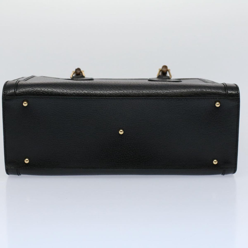 GUCCI Bamboo Hand Bag Leather Black 002 0260 200110 59718