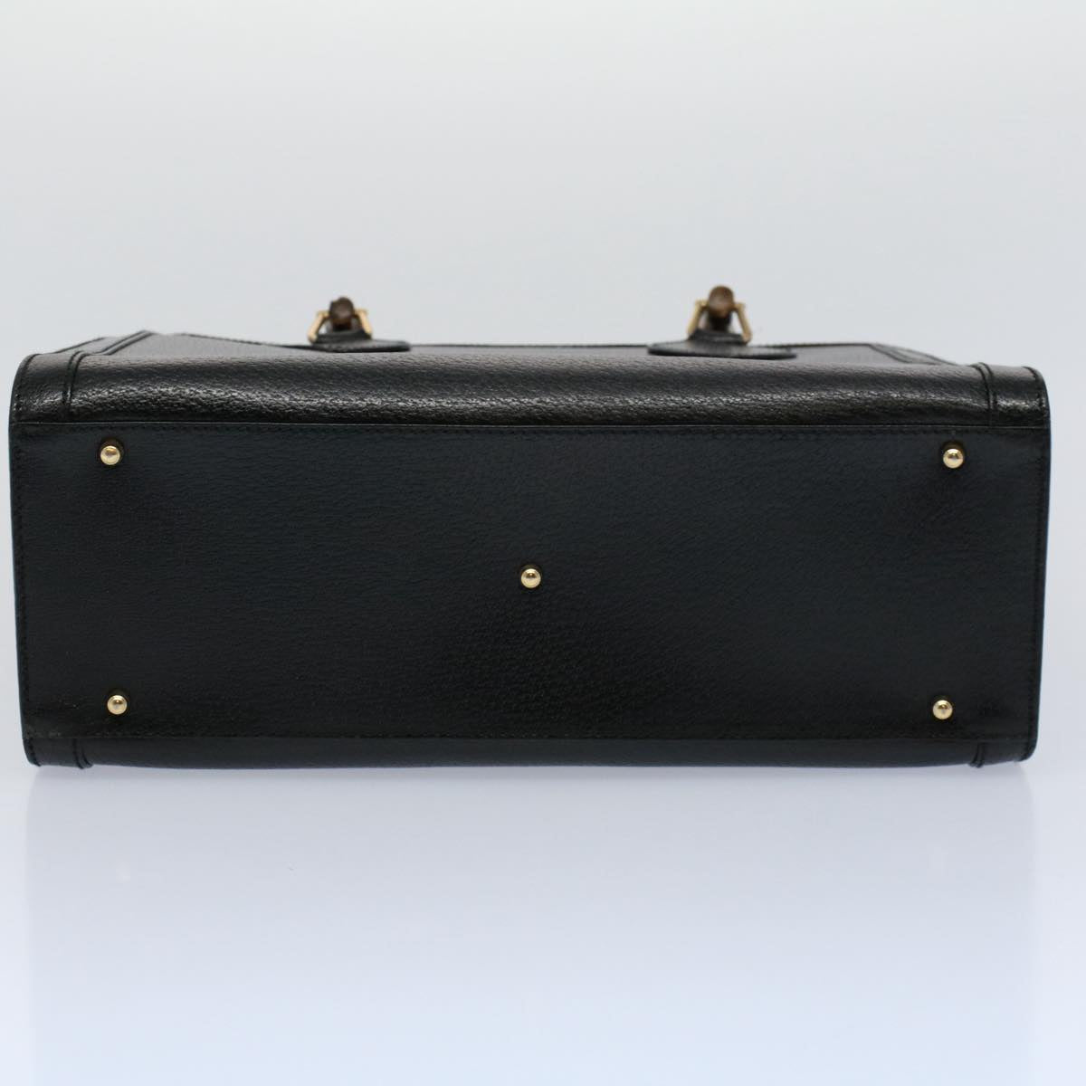GUCCI Bamboo Hand Bag Leather Black 002 0260 200110 59718