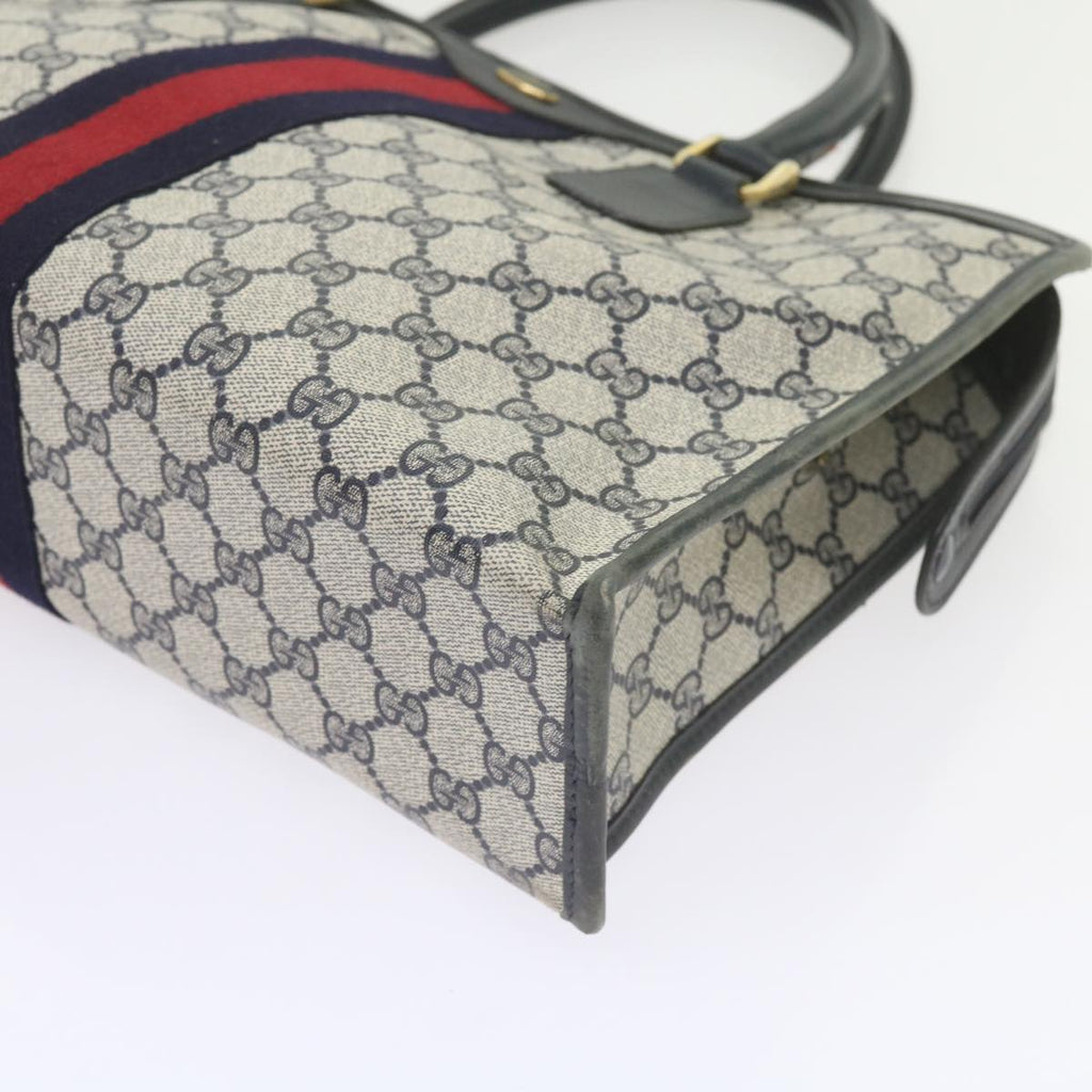 GUCCI GG Supreme Sherry Line Hand Bag PVC Leather Red Navy 010 378 59735