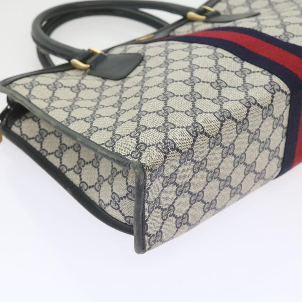 GUCCI GG Supreme Sherry Line Hand Bag PVC Leather Red Navy 010 378 59735