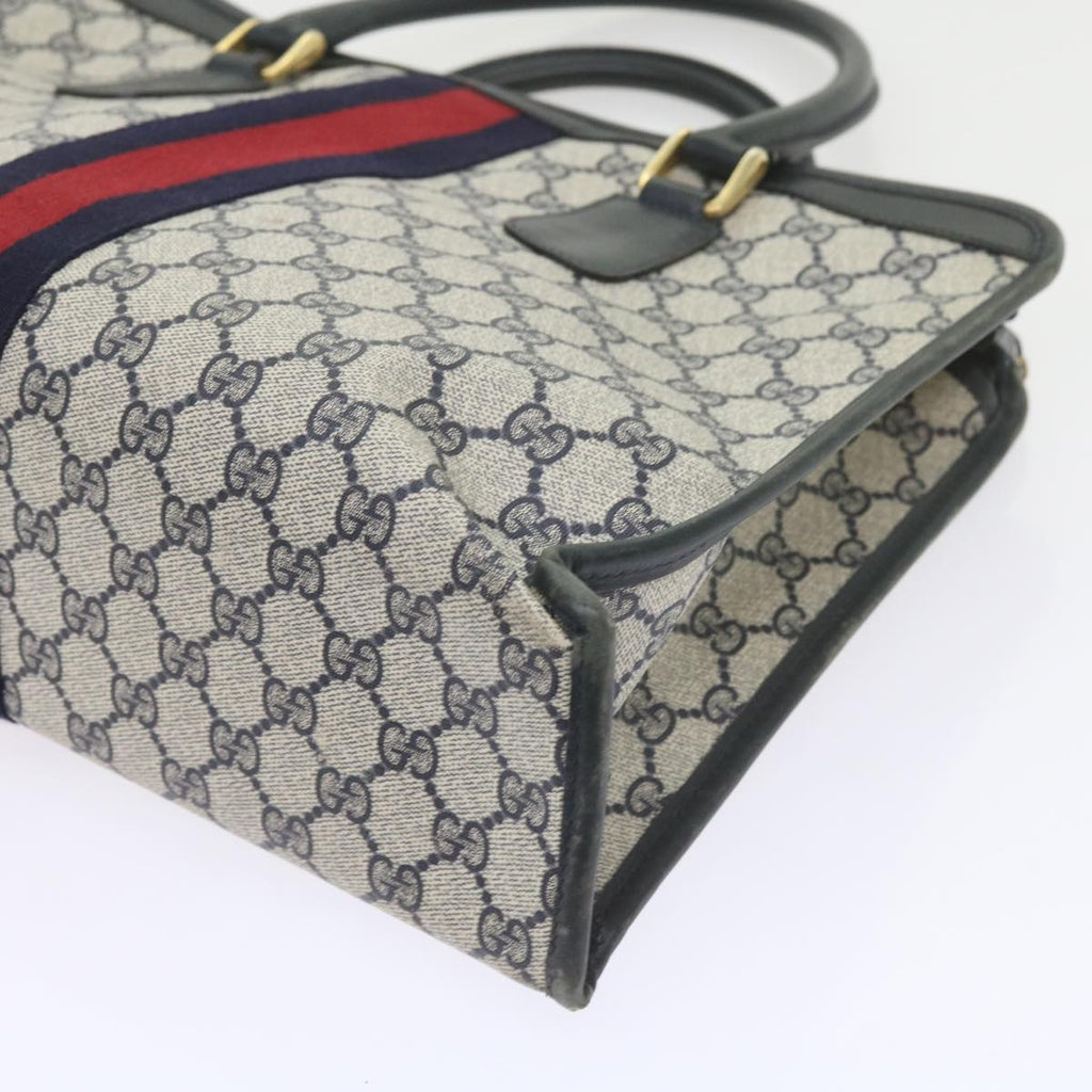 GUCCI GG Supreme Sherry Line Hand Bag PVC Leather Red Navy 010 378 59735
