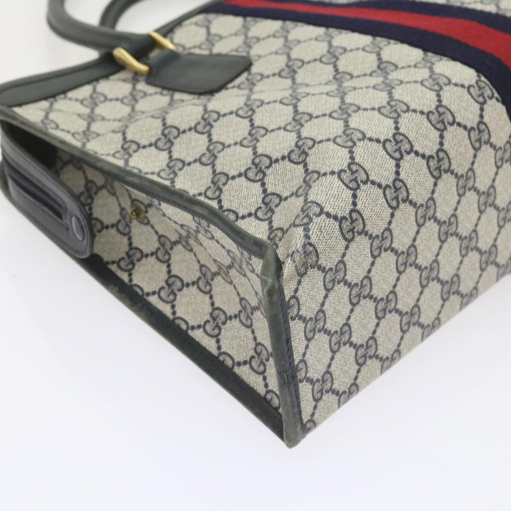 GUCCI GG Supreme Sherry Line Hand Bag PVC Leather Red Navy 010 378 59735