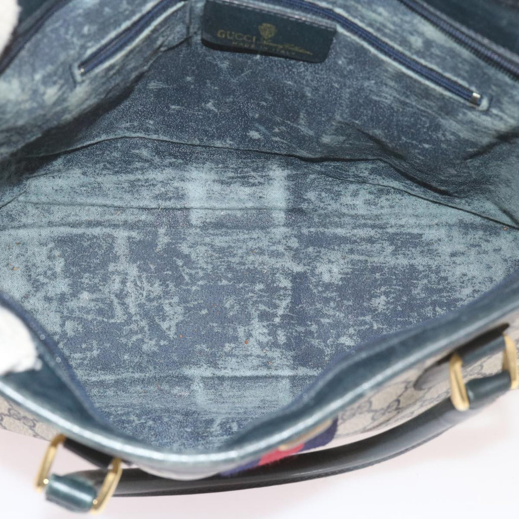GUCCI GG Supreme Sherry Line Hand Bag PVC Leather Red Navy 010 378 59735