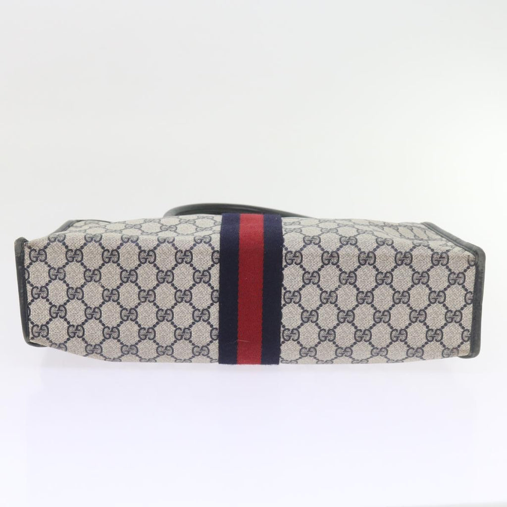 GUCCI GG Supreme Sherry Line Hand Bag PVC Leather Red Navy 010 378 59735
