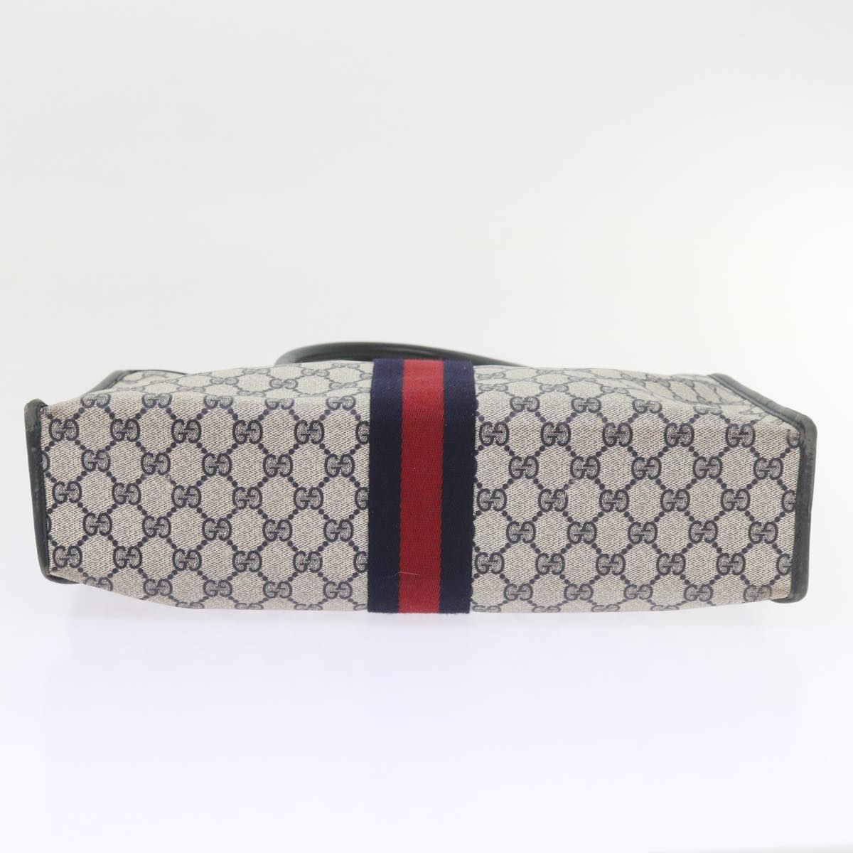 GUCCI GG Supreme Sherry Line Hand Bag PVC Leather Red Navy 010 378 59735