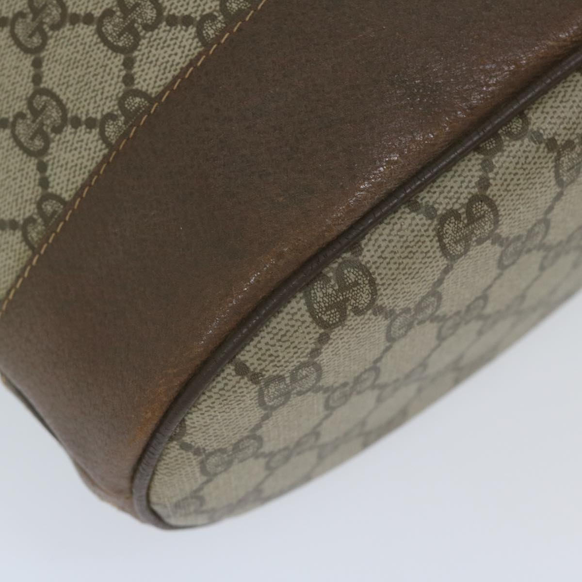 GUCCI GG Canvas Web Sherry Line Shoulder Bag PVC Beige Green Red 59737