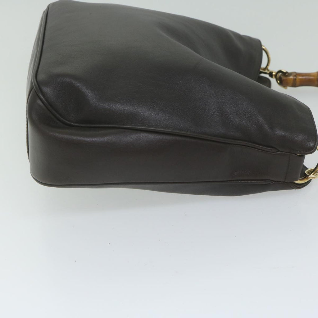 GUCCI Bamboo Shoulder Bag Leather 2way Brown 59744