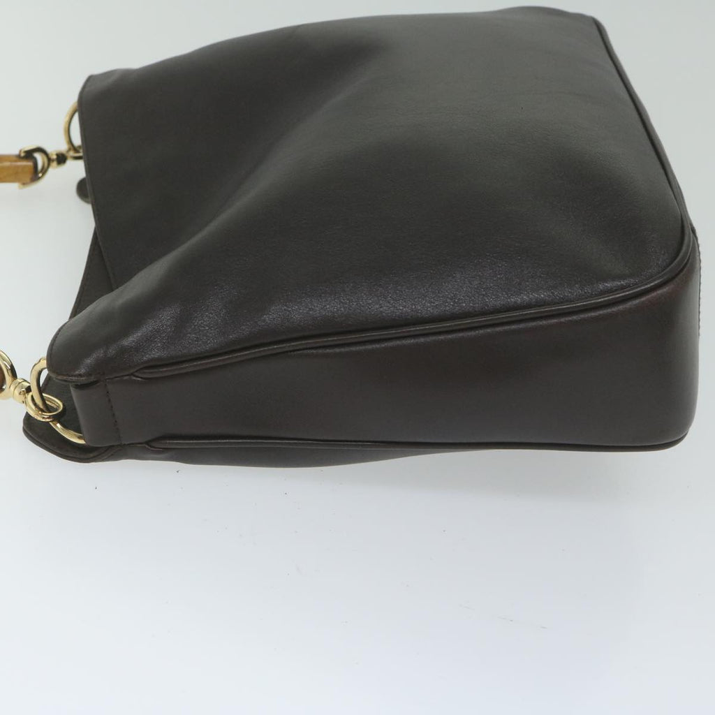 GUCCI Bamboo Shoulder Bag Leather 2way Brown 59744