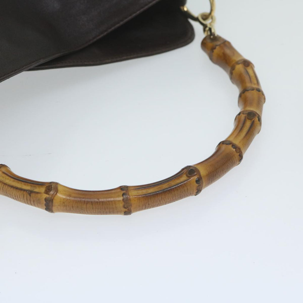 GUCCI Bamboo Shoulder Bag Leather 2way Brown 59744
