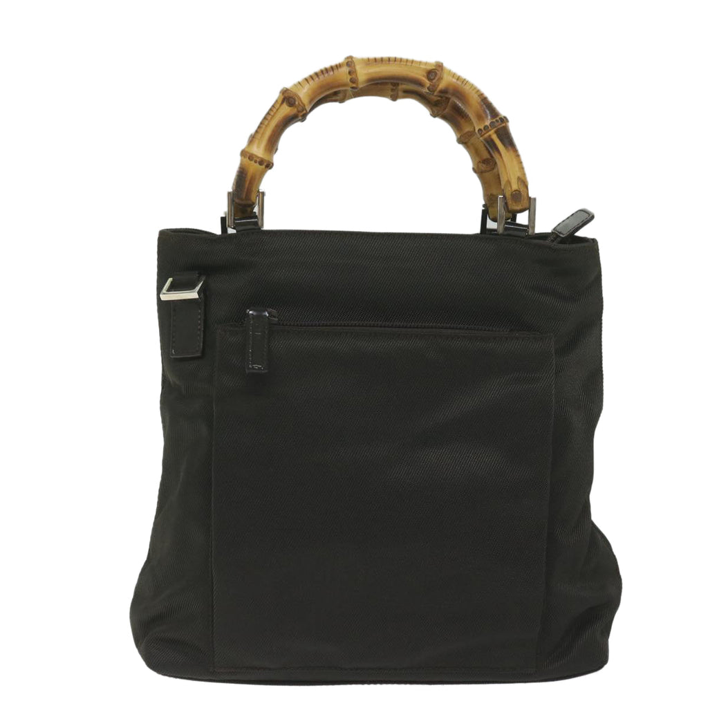 GUCCI Bamboo Hand Bag Nylon 2way Brown 59747