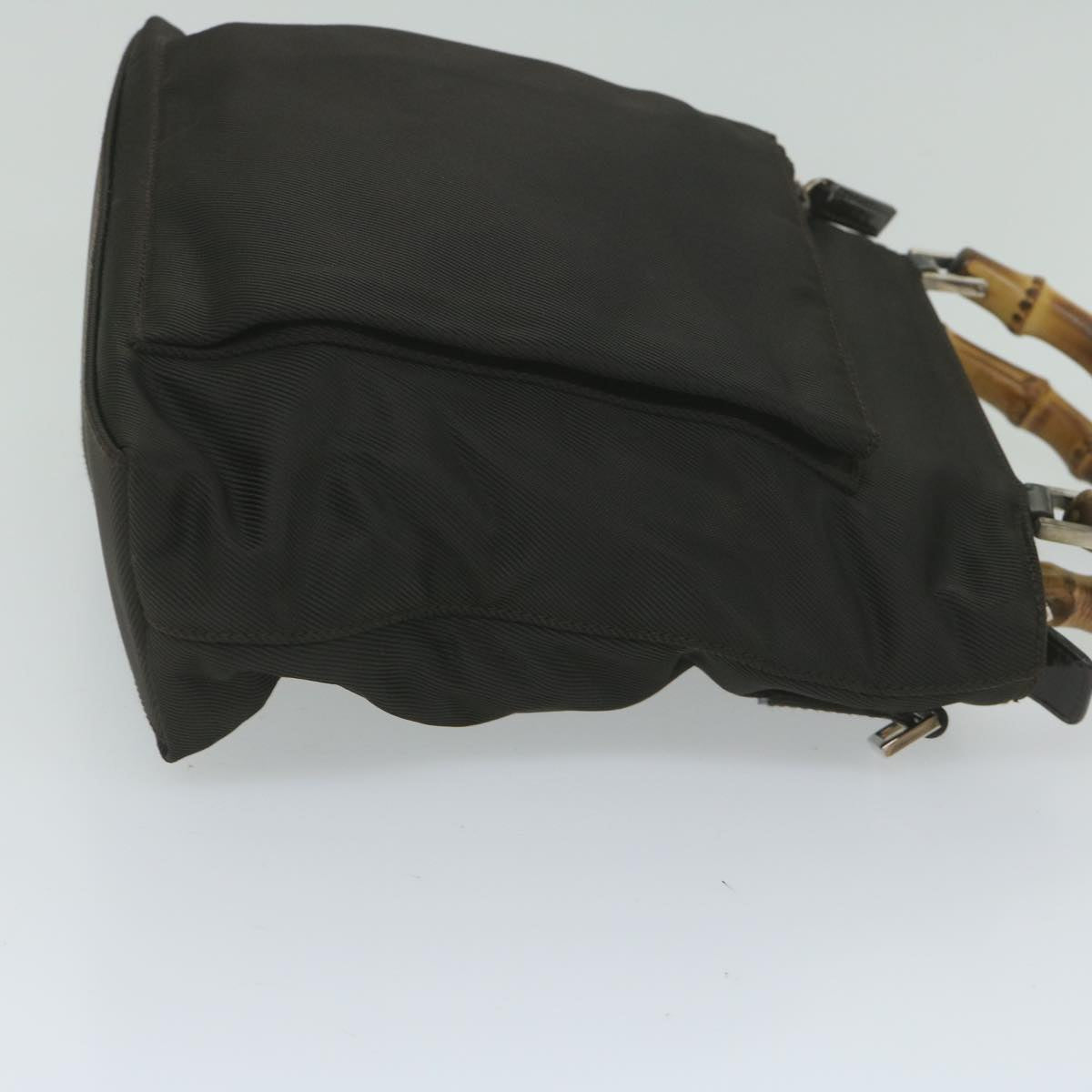 GUCCI Bamboo Hand Bag Nylon 2way Brown 59747