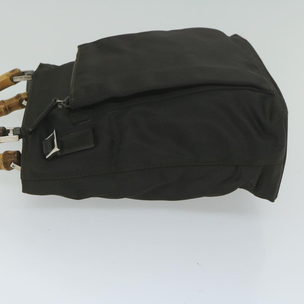 GUCCI Bamboo Hand Bag Nylon 2way Brown 59747