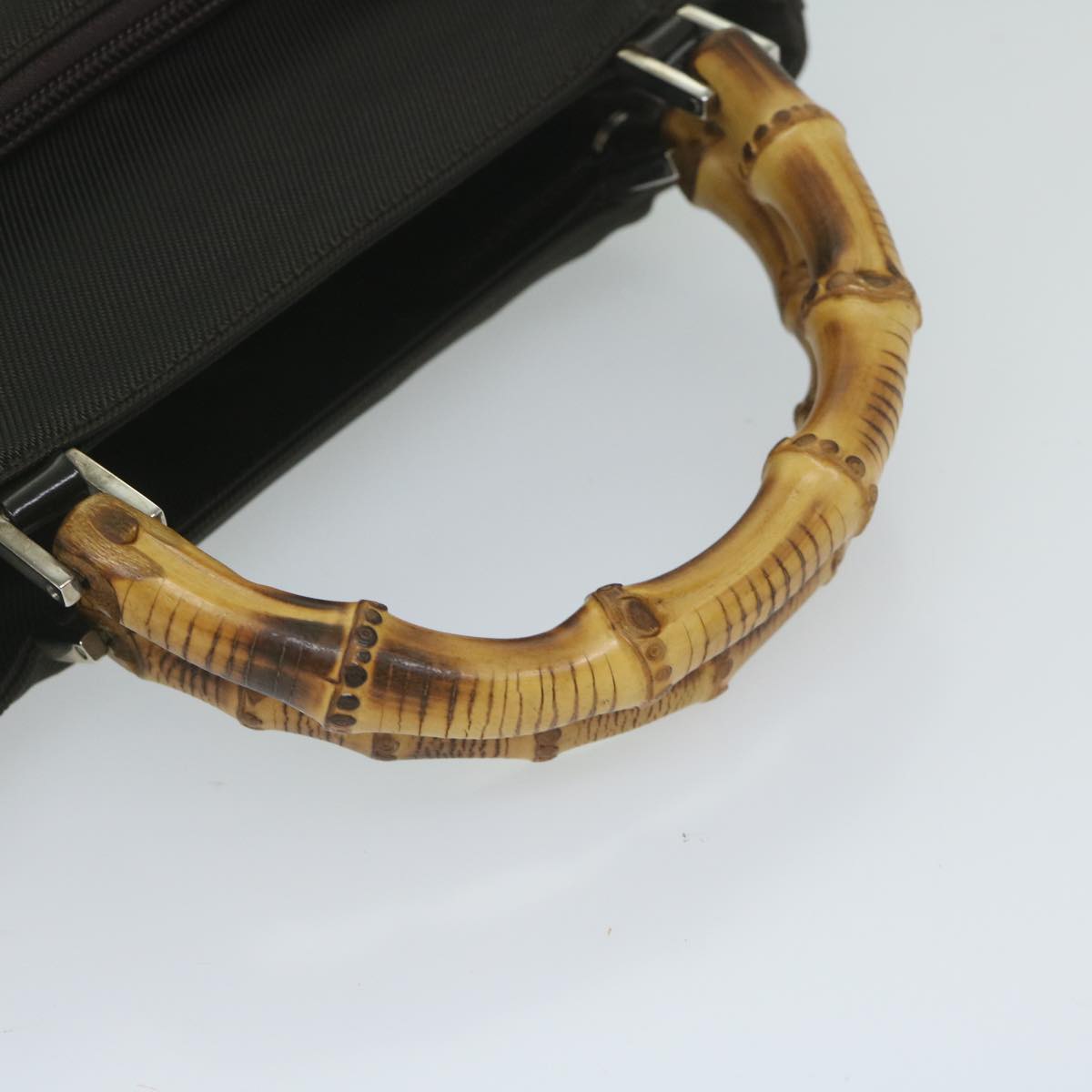 GUCCI Bamboo Hand Bag Nylon 2way Brown 59747