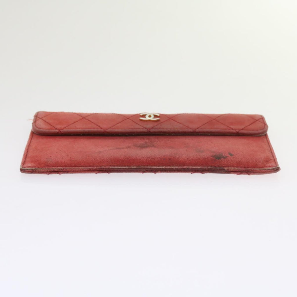 CHANEL Matelasse Chain Shoulder Bag Canvas Red CC 59869A