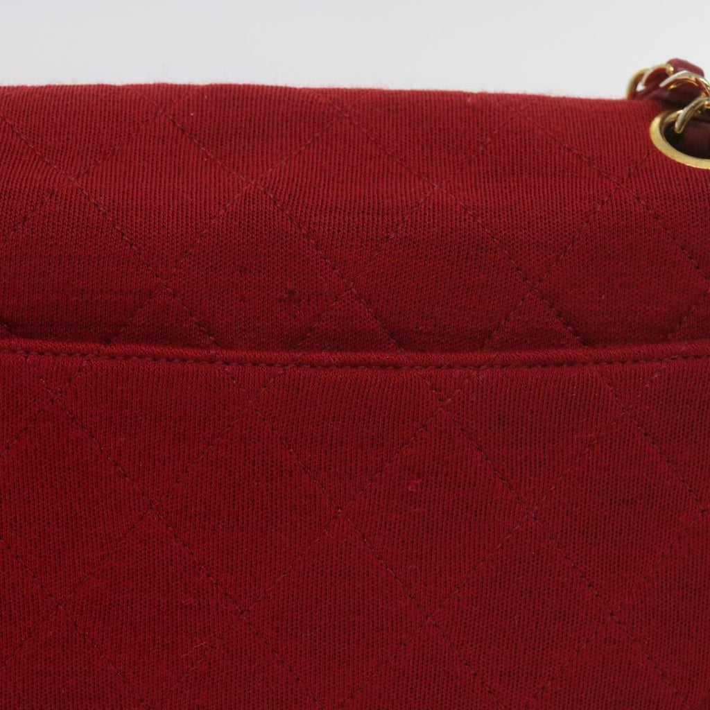 CHANEL Matelasse Chain Shoulder Bag Canvas Red CC 59869A