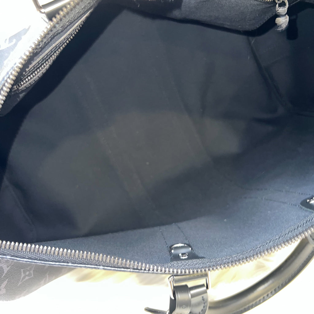 LV Keepall Bandouliere 45 in Monogram Eclipse Canvas and Dark SHW