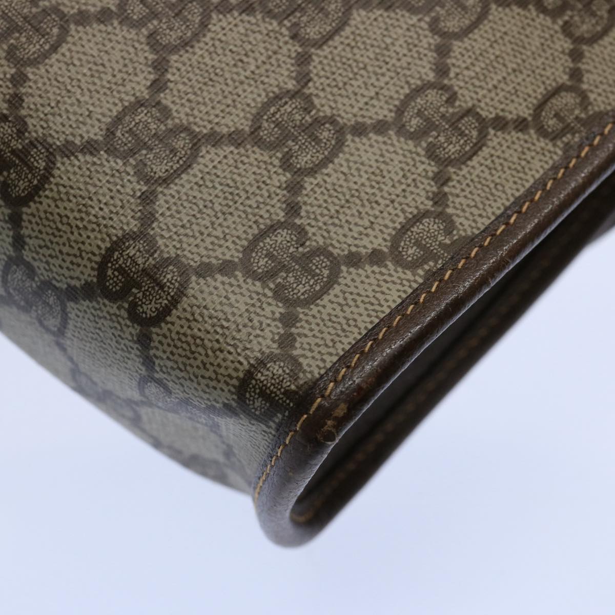 GUCCI GG Canvas Web Sherry Line Clutch Bag PVC Beige Green Red 59919