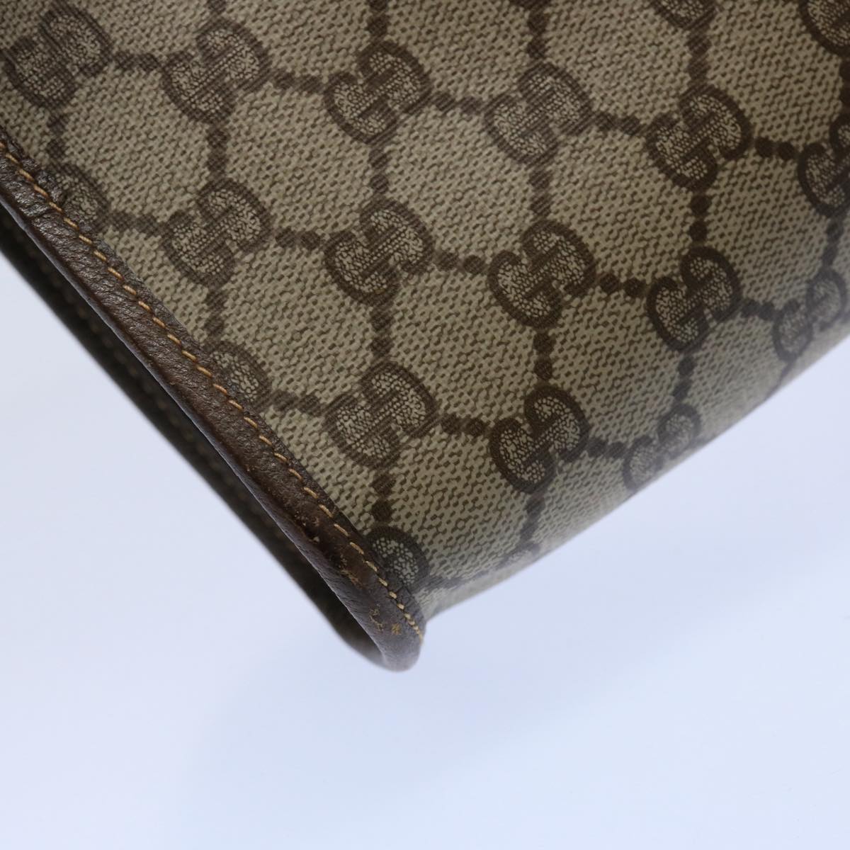 GUCCI GG Canvas Web Sherry Line Clutch Bag PVC Beige Green Red 59919