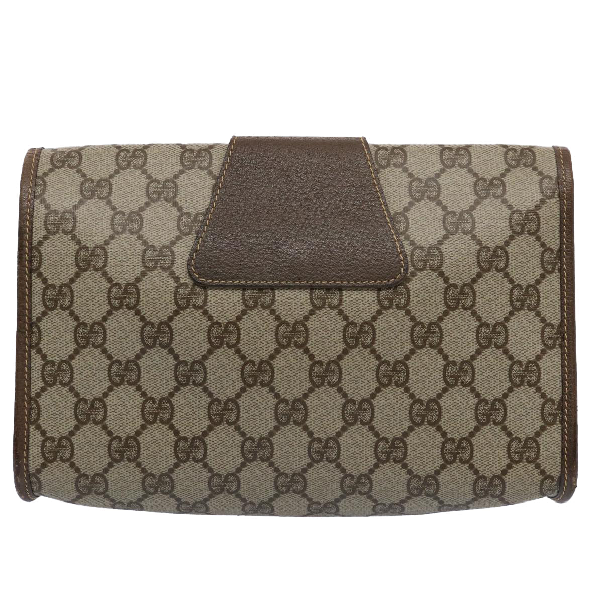 GUCCI GG Canvas Web Sherry Line Clutch Bag PVC Beige Green Red 59919
