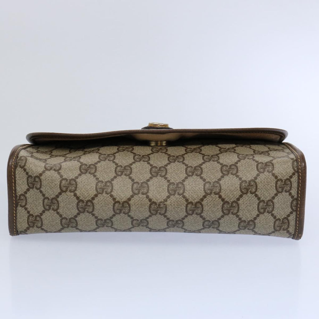 GUCCI GG Canvas Web Sherry Line Clutch Bag PVC Beige Green Red 59919