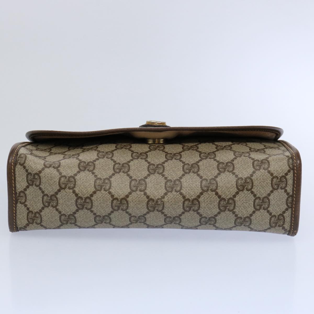 GUCCI GG Canvas Web Sherry Line Clutch Bag PVC Beige Green Red 59919