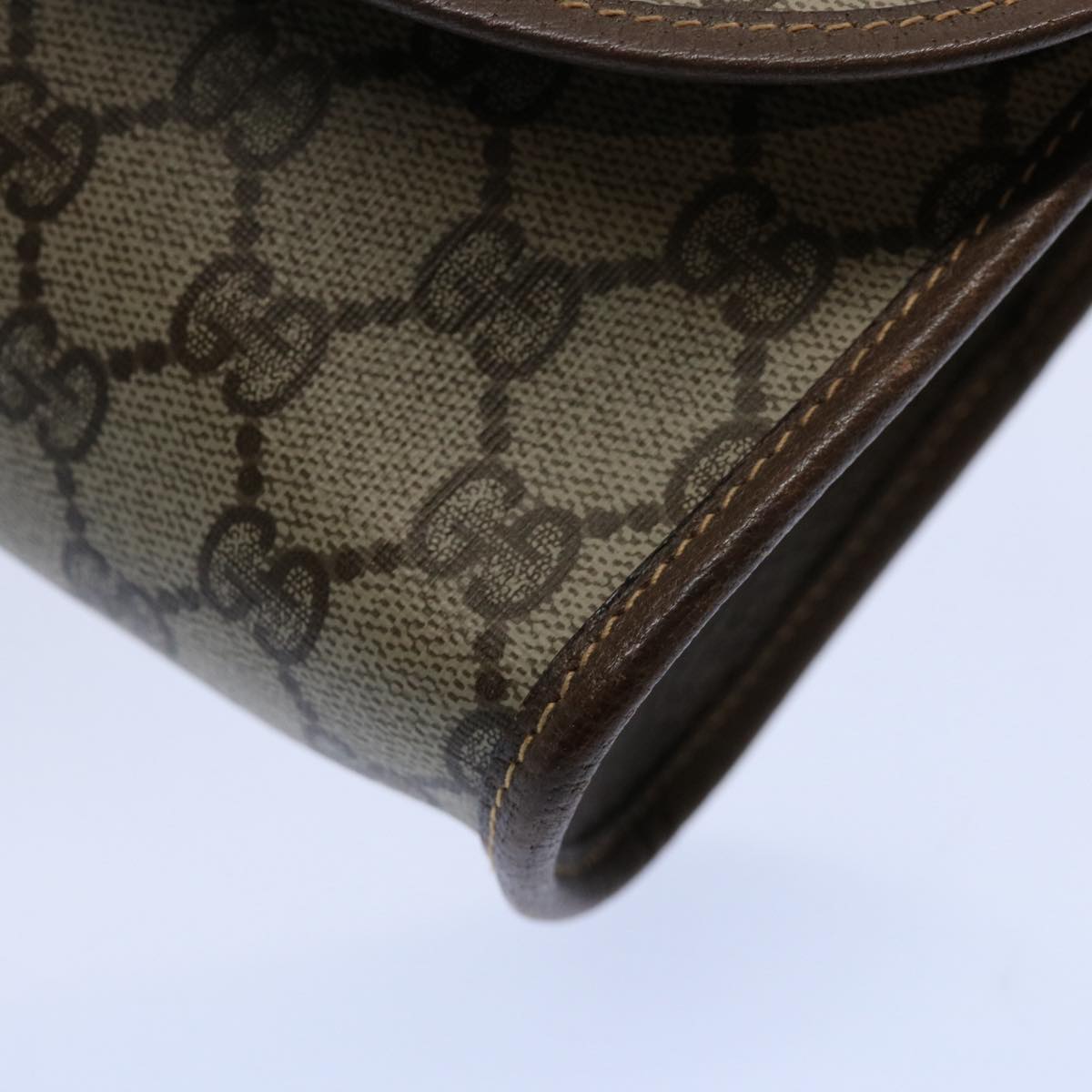 GUCCI GG Canvas Web Sherry Line Clutch Bag PVC Beige Green Red 59919