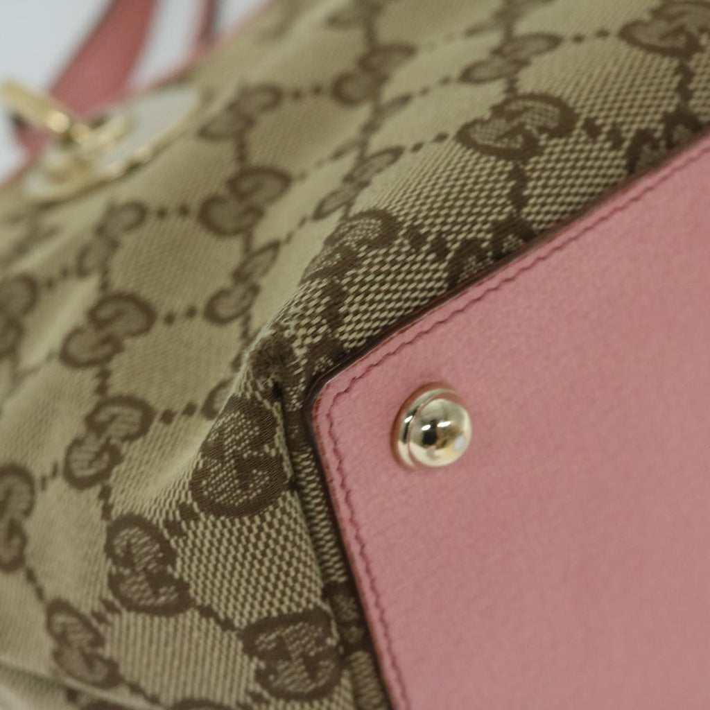 GUCCI GG Canvas Hand Bag Beige 120844 59962