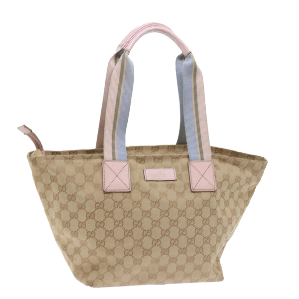 GUCCI GG Canvas Sherry Line Tote Bag Beige Light Blue Green 131230 59964