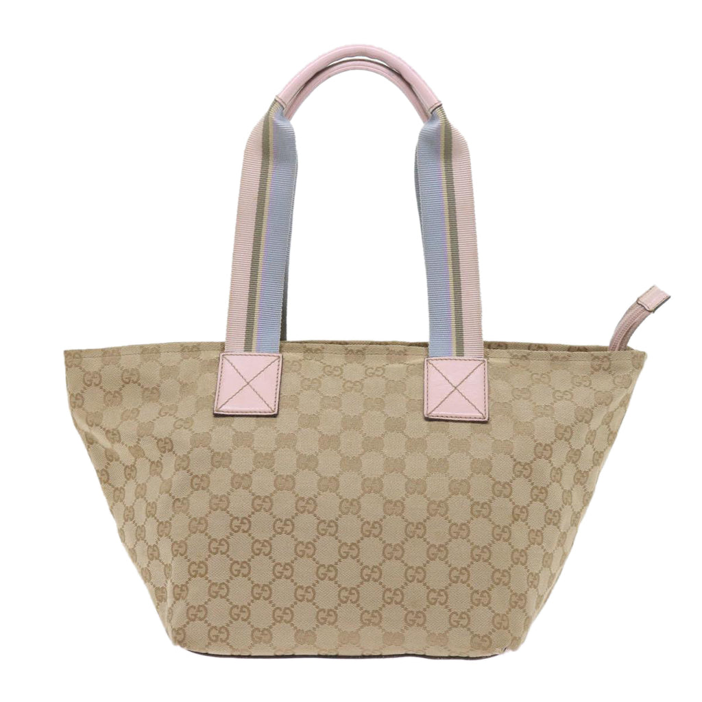GUCCI GG Canvas Sherry Line Tote Bag Beige Light Blue Green 131230 59964