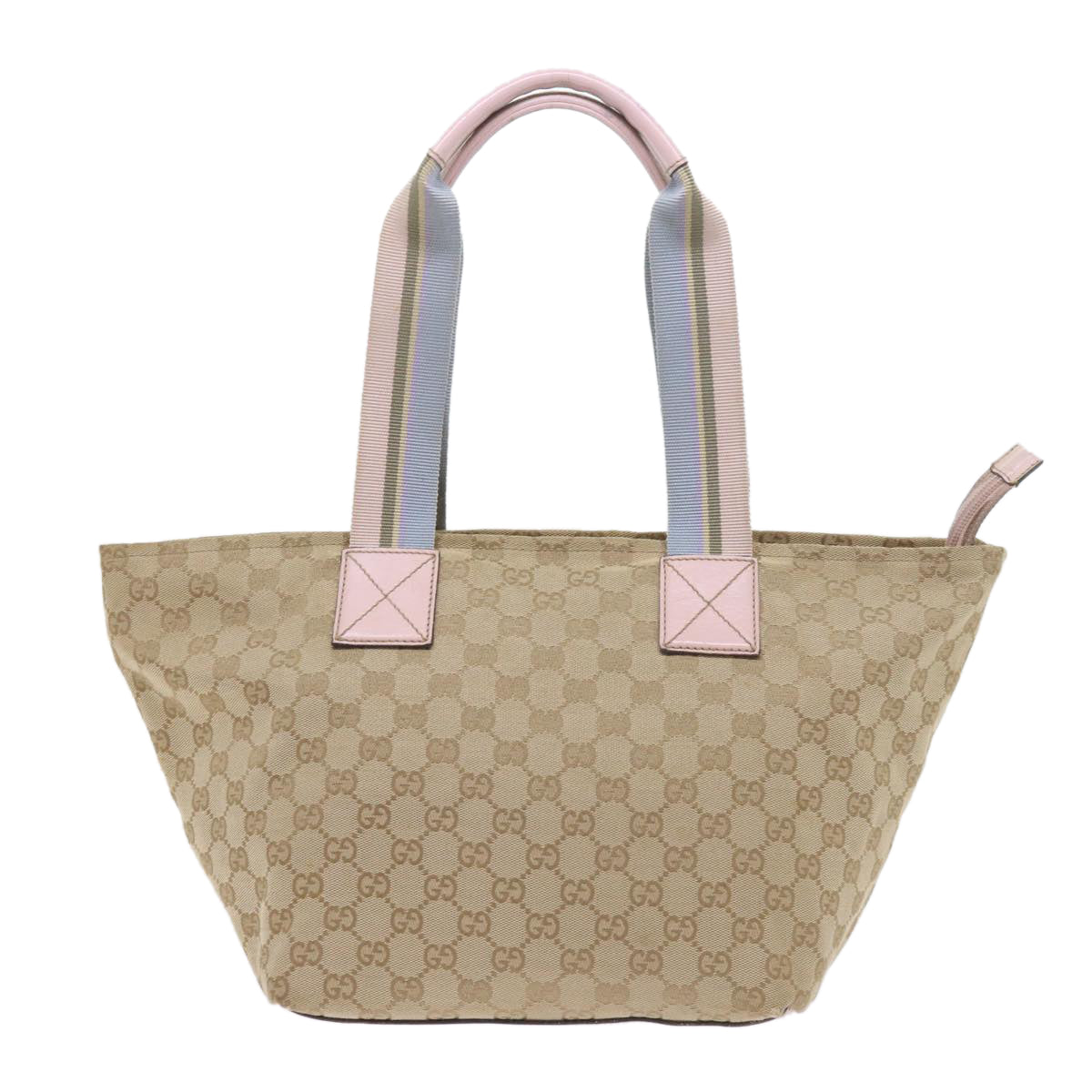 GUCCI GG Canvas Sherry Line Tote Bag Beige Light Blue Green 131230 59964