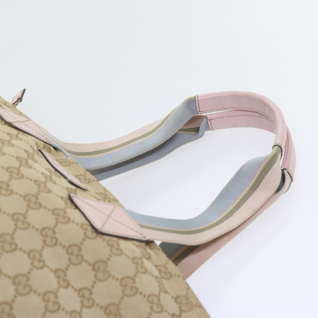 GUCCI GG Canvas Sherry Line Tote Bag Beige Light Blue Green 131230 59964