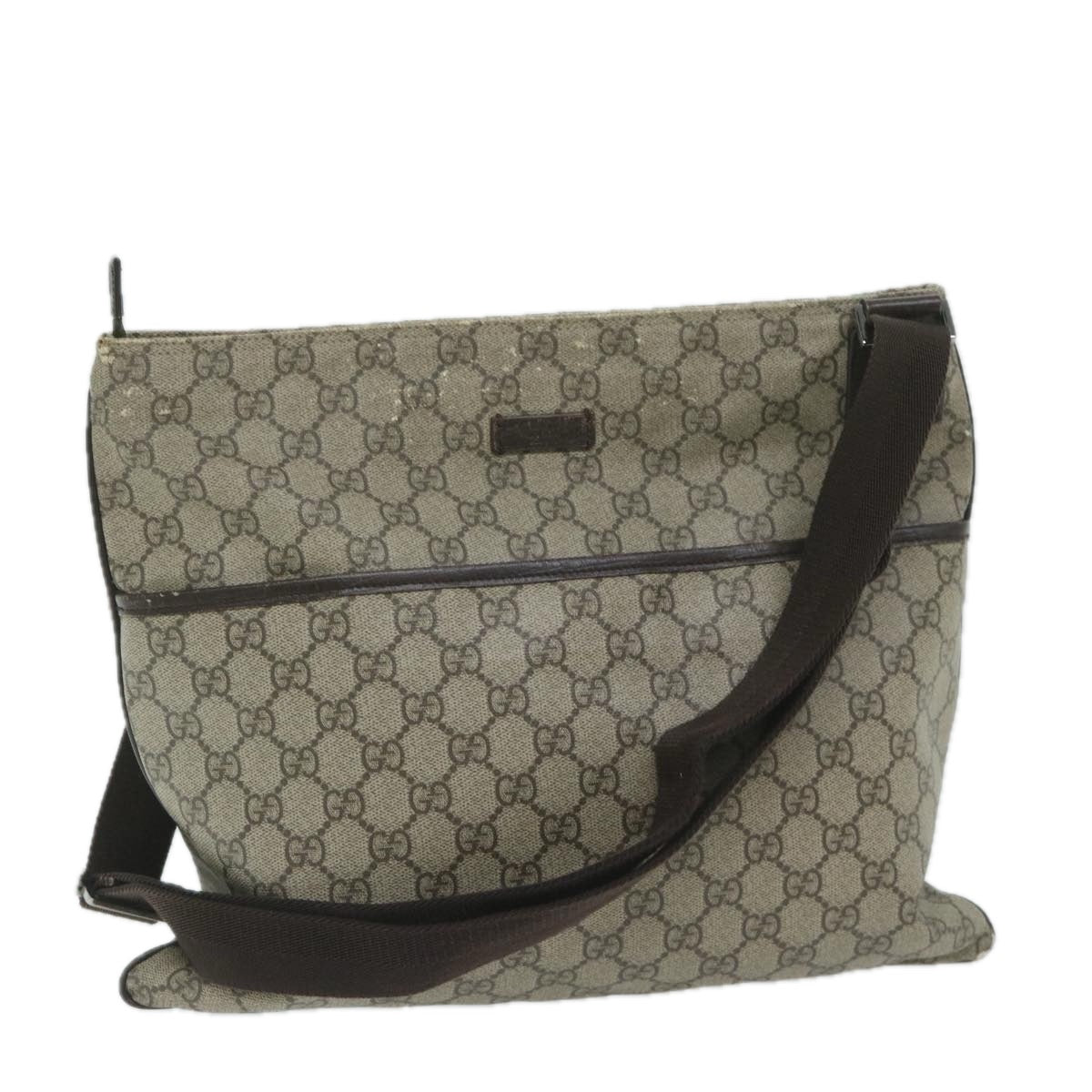 GUCCI GG Supreme Shoulder Bag PVC Leather Beige 141198 59967