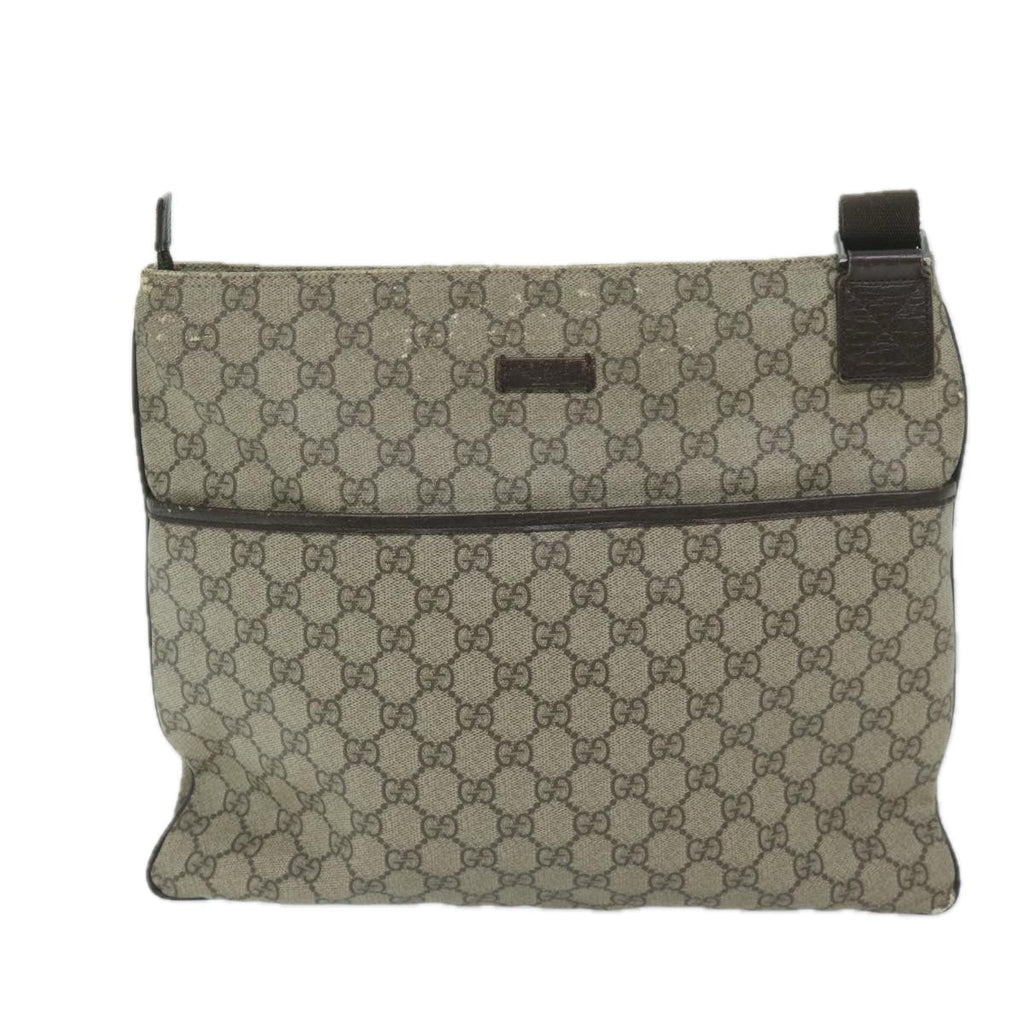 GUCCI GG Supreme Shoulder Bag PVC Leather Beige 141198 59967