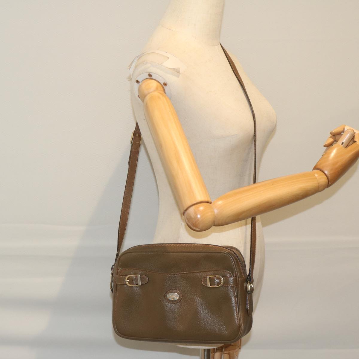 GUCCI Shoulder Bag Leather Beige 59969