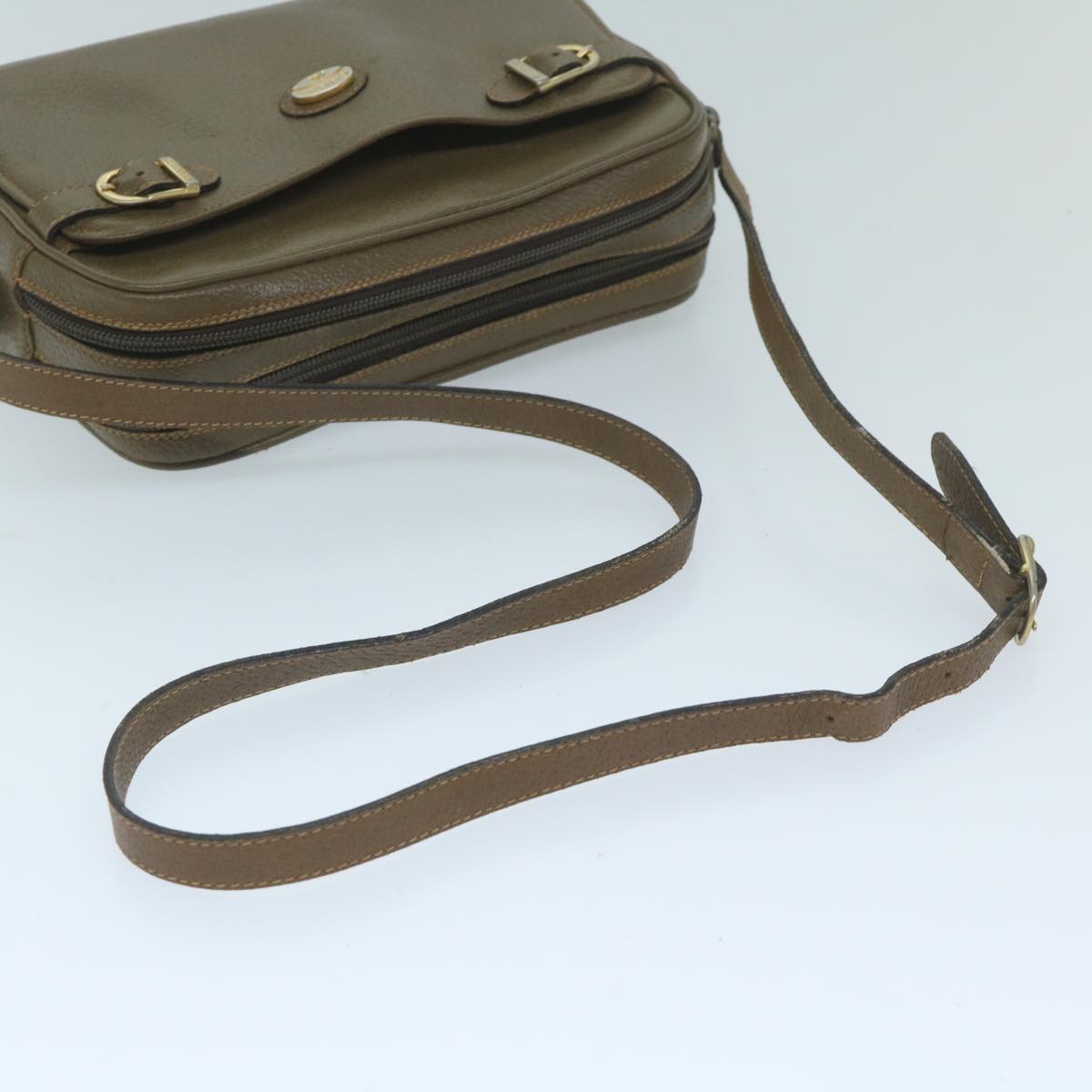GUCCI Shoulder Bag Leather Beige 59969