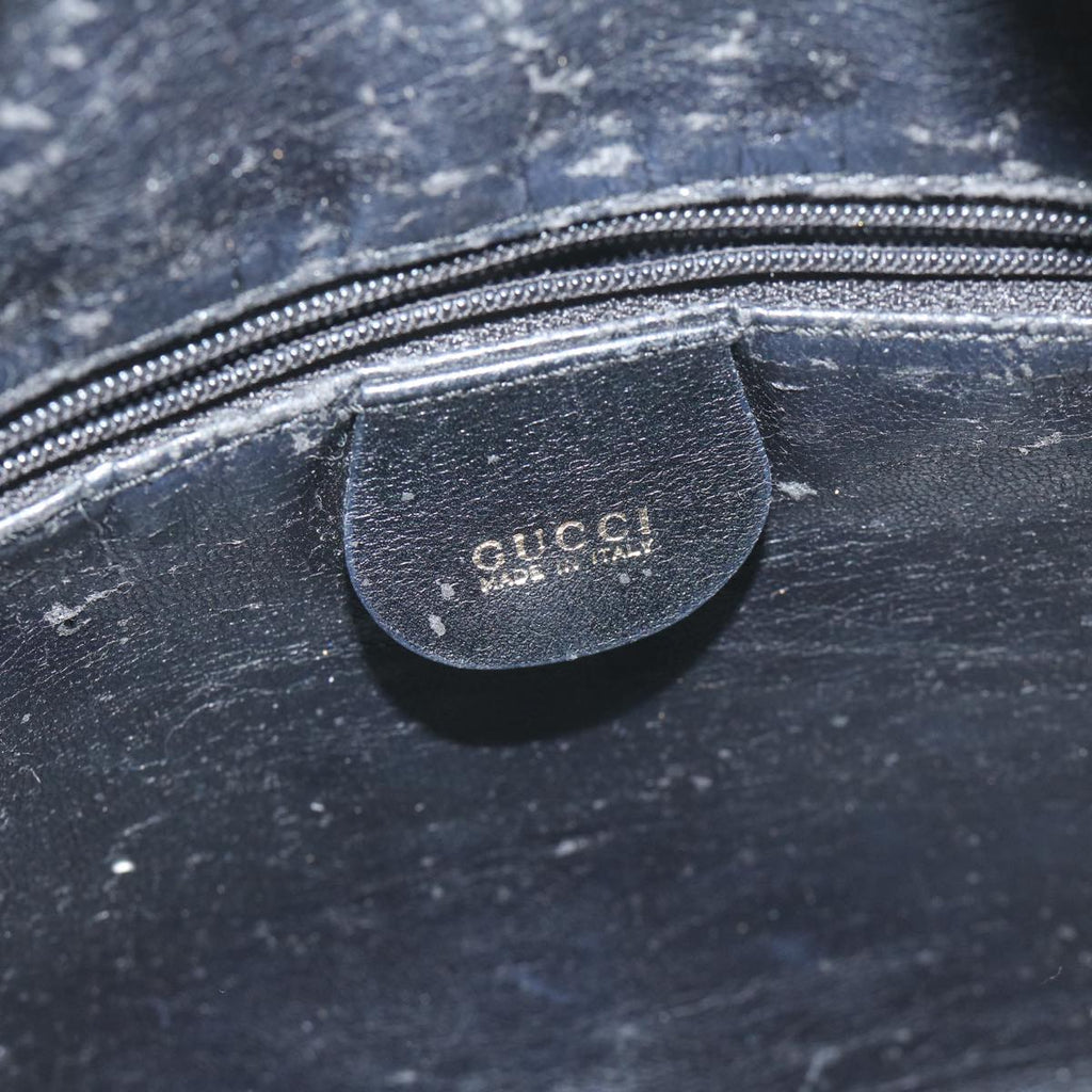 GUCCI Bamboo Shoulder Bag Leather Black 001 1705 1638 59973